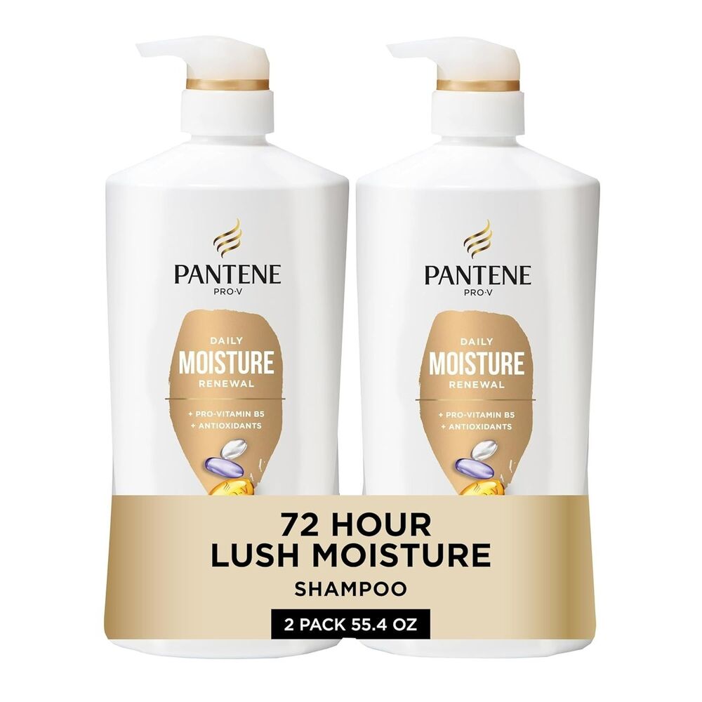 Pantene 2 Pack Daily Moisture Renewal Shampoo 55.4oz Hydrating Pro-V Nutrients